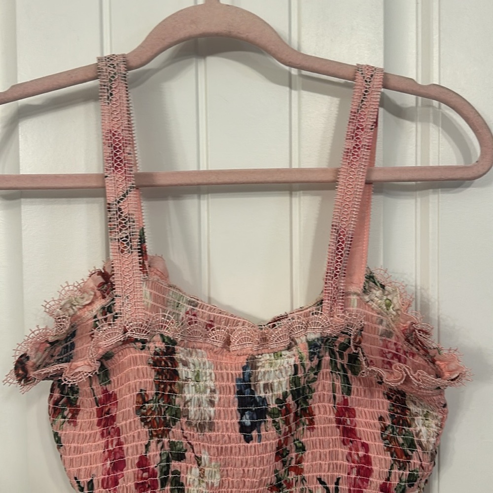 Nicholas Lilac Floral Shirred Crop Top Size 4 Small - Picture 9 of 12
